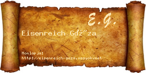 Eisenreich Géza névjegykártya