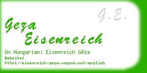 geza eisenreich business card